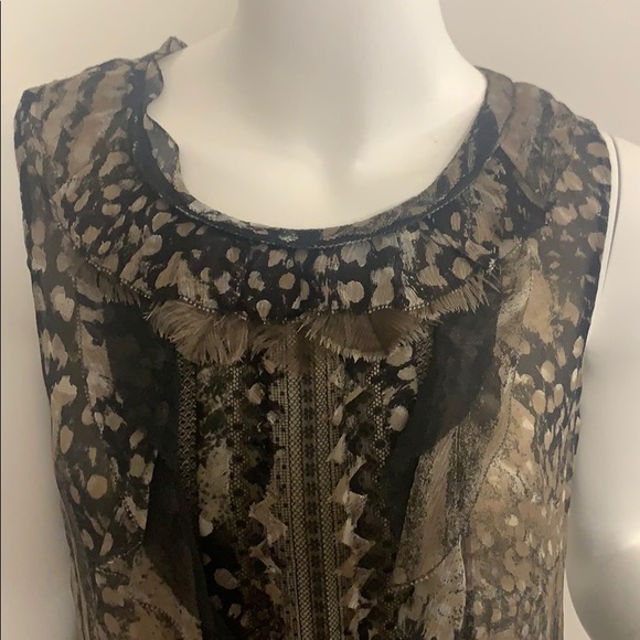 Elie TAhari Silk leopard print sleeveless Top - Picture 2 of 9
